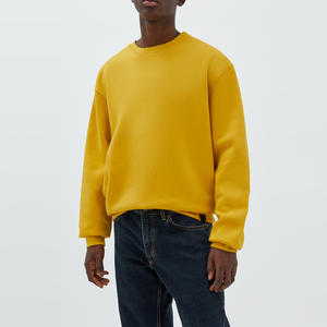 เสื้อสเวตเชิ้ตของผู้ชายผ้าฝ้ายหนาแบบพอดีตัวปกติเสื้อสเวตเชิ้ตผ้าคอตตอน100% สีทึบออกแบบโลโก้ได้ตามต้องการแบบ S25 - Product Image 1