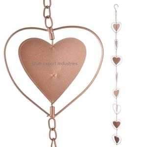 Cadenas de lluvia de Metal con forma de corazón, canalón, bajante, decoración al aire libre, cadenas de lluvia multicolores para decoración del hogar y el jardín - Product Image 3