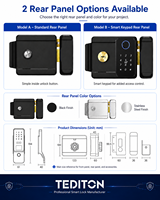 Cerradura de Puerta Exterior Inteligente Tediton con Huella Digital de Doble Cara, Impermeable, Wifi, Digital, Electrónica, Eléctrica, Compatible con Tuya y Ttlock
