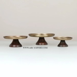 Travail martelé à la mode nouvelle Collection Table gâteau présentoir meilleure qualité grande taille 2 niveaux classique Table de mariage gâteau support - Product Image 1