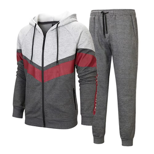 Ensemble de survêtement pour homme respirant, jogging d'hiver avec motif uni, survêtements de sport personnalisés en gros avec capuche - Product Image 1