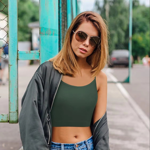 Top en maille côtelée pour femme, débardeur court uni, doux, extensible, sans manches, style décontracté, basique, pour l'été, léger - Product Image 1