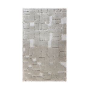 Tapis de bain et de douche en coton recyclé jacquard Geppy Beige 60x100cm, production sur mesure, fabriqué en Turquie - Product Image 2