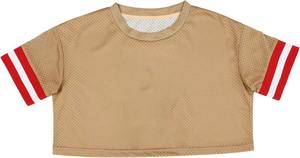 Camiseta de fútbol americano transpirable de 100% poliéster para mujer, manga corta de secado rápido, entrenamiento recortado, impresión por sublimación de gran tamaño - Product Image 2