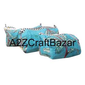 Sacs à cosmétiques en tissu de coton écologique Fermeture à glissière à pompon Design tendance Réutilisable Léger Multifonction Pochette à maquillage - Product Image 3