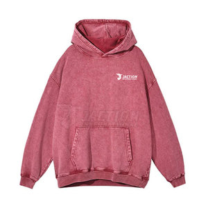 Custom Men Basics Acid Wash Sudadera con capucha de alta calidad Pullover Style Hoodie Cotton Made Men Hoodies - Product Image 1