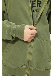Sudadera con Capucha para Hombre, de Algodón Grueso, Lavado Ácido, Forro Polar de Invierno, Diseño Personalizado Ecológico, Impresión 3D en Relieve Vintage - Product Image 6
