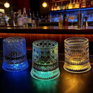 Verre à whisky rotatif <span class=keywords><strong>Hiot</strong></span> 275 ml, base en cristal avec design tournant, tasse artisanale style Old Fashioned pour bar, maison, fête - Product Image 6