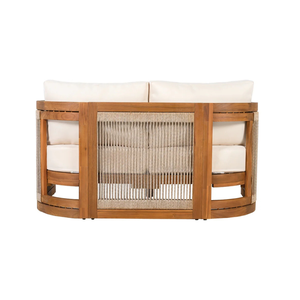 Conjunto de Sofás de Madera de Teca para Patio, 8 Piezas, con Mimbre de Cuerda, Muebles de Jardín para Villa, Resort o Patio Trasero - Product Image 3