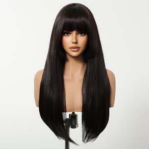 DWY Women's Elegant Natural Black Synthetic <b>Lace</b> <b>Wig</b> Small Cap Size Headband <b>Wig</b> - Product Image 5