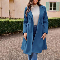 Servicios OEM: Abrigo Largo Casual Grueso de Lana para Mujer, Transpirable, Ropa de Invierno, Botones de Cuerno, Relleno de Fibra de Poliéster y Piel de Visón