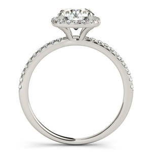 14K White <b>Gold</b> 0.33ct Square Halo Diamond Bridal <b>Set</b> <b>Ring</b> & Band Wedding Jewelry - Product Image 4
