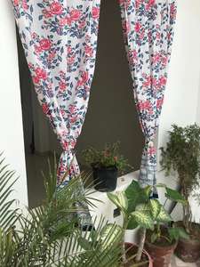 ชุดผ้าม่านผ้าฝ้ายสําหรับหน้าต่างและประตูบล็อกมือพิมพ์ชุดผ้าม่านพิมพ์บล็อกไม้ชุดผ้าม่านผ้าฝ้ายอินเดีย - Product Image 3