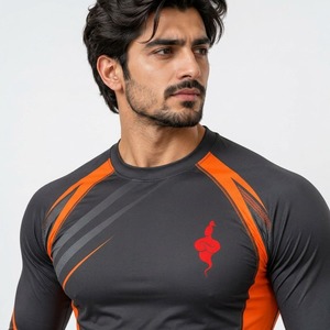 Athletic Training Workout Fitness Running Cycling Surfing <b>Gym</b> Performance Men Rash Guard Long Sleeve <b>Compression</b> Sports <b>Shirt</b> - Product Image 6