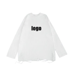 เสื้อยืดผู้ชายแขนยาวผ้าฝ้ายพิมพ์ลายทรงหลวมเข้ารูปสไตล์วินเทจ100% ได้ตามต้องการ - Product Image 2