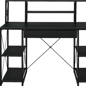 Scrivania per Computer HMS 47 Pollici, Design Moderno e Semplice, in Metallo Nero, con Ripiano Regolabile in Altezza, Cassetto e Funzione Pieghevole - Product Image 4