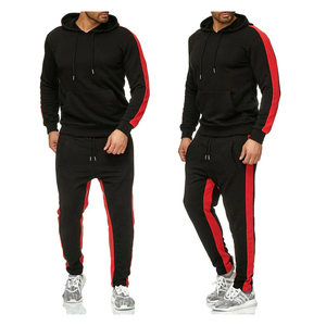 Chándal de nuevo diseño con logotipo personalizado, chándal de lana para hombre, sudadera, traje con capucha y pantalones de chándal, chándal de Jogging de Color en contraste - Product Image 6