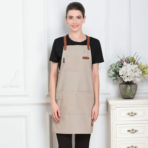 Delantal cómodo a rayas con cuello colgante para hombre y mujer, delantal de Chef para cocina, Hotel, cafetería, tienda, nuevo - Product Image 4