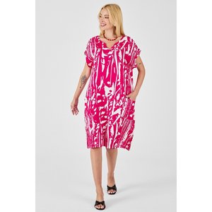 Abito Midi Oversize con maniche a pipistrello con scollo a V in tessuto a maglia confezionato singolo - Product Image 1