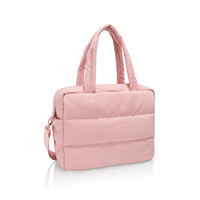 Sac fourre-tout matelassé en nylon écologique léger avec fermeture éclair, idéal pour la gym, le shopping, la plage, broderie personnalisée, logo et couleur sur mesure.