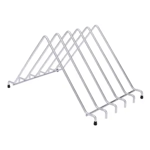 Hot selling metal cutting board holder Rust Proof Dish Rack And Drain Board With Utensil Holder At factory price
