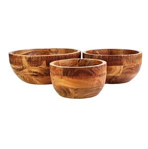 Tazón para servir ensalada de acacia de madera maciza, tamaño personalizado, plato más vendido de la India para fiestas - Product Image 6