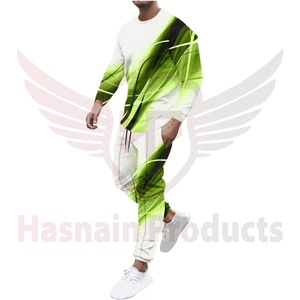 Survêtements Muscularfit pour hommes-Liquidation Couleur pure Ensemble de vêtements décontractés légers Ensemble chemise et pantalon de survêtement à manches longues et col rond - Product Image 6