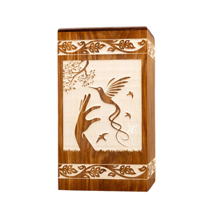 โกศสำหรับเผาเถ้ากระดูกรูปนกฮัมมิงเบิร์ดทำด้วยมือกล่องที่ระลึกที่ระลึกสำหรับตกแต่ง - Product Image 1