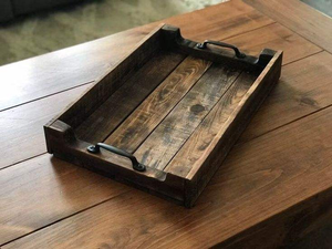 Plateau de service en bois élégant et classique, qualité supérieure au monde, pour la maison et la cuisine, nouveau design rond, plateau à collations - Product Image 6