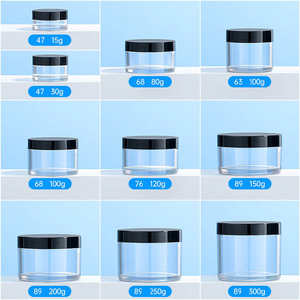 Tarro de Plástico Grueso para Crema con Tapa, Pincel y Tapas Negras con Estampado en Caliente, Tarros de Plástico Ámbar - Product Image 3