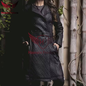 Gabardina de cuero con doble botonadura al por mayor, estilo elevado con diseños personalizables ODM y OEM, grabado de logotipo - Product Image 6