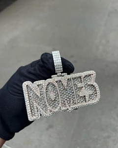 Pendentif Hip Hop personnalisé pour homme LL, argent sterling 925 plaqué or, moissanite VVS, lettre initiale, bijoux en diamant glacé, cadeau - Product Image 3