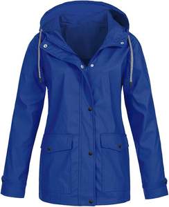 Chaqueta Cortavientos Deportiva Hedus para Mujer, con Capucha, Larga, a Rayas, Impermeable, para Exteriores, con Capucha y Protección Contra el Viento - Product Image 6