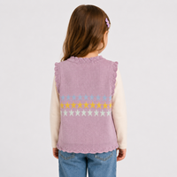 Pull sans manches tricoté personnalisé pour bébés filles, pull-over pour enfants, gilet pull à étoiles pour enfants, en promotion