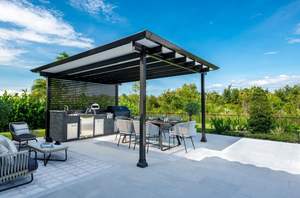 Cochera moderna de acero de 3*6*2.6m, instalación rápida, techo rígido galvanizado, garaje para estacionamiento de coches, carpa de fácil montaje, toldo de jardín, cocheras. - Product Image 2