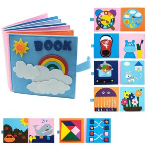 Livres d'activités en feutre Montessori personnalisables pour tout-petits, lavables, <span class=keywords><strong>3D</strong></span>, apprentissage sensoriel, histoire, FUAN, 0-24 mois - Product Image 2