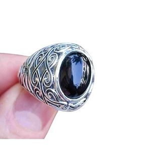 Navya Craft 925 Sterling Silver Boho <b>Statement</b> <b>Ring</b> Black Onyx Gemstone Sizes 4-13 US November Birthstone Licensed Private Gift - Product Image 1
