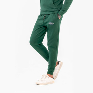 High Quality <b>Men</b> 100% Cotton <b>Green</b> Stand Collar Sweatshirt & Trouser Tracksuit Set With Embroidered Logo <b>Men</b> Cotton Tracksuits - Product Image 4