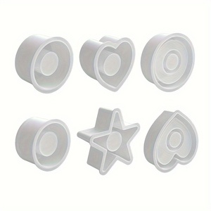 Moule chandelier étoile à cinq branches en forme de coeur, bougeoir en silicone, bricolage fête décoration maison lampe à thé chandelier moule - Product Image 5