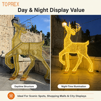 TOPREX Grand motif de renne LED 3D lumineux pour extérieur, étanche IP65, qualité commerciale, décoration de Noël personnalisable