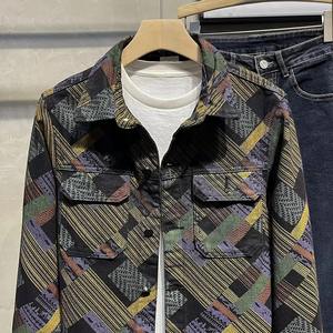 Veste en jean élégante et décontractée pour hommes Offre Spéciale de la saison impression à la mode beau col léger vêtements d'extérieur d'hiver coupe ample M - Product Image 4