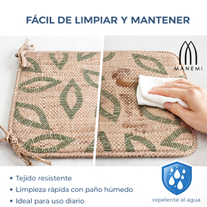 Cuscino per Sedia Idrorepellente 40x40x2 cm 100% Poliestere con Motivo Vegetale, Cinghie di Fissaggio, Facile da Pulire, Per Tutte le Stagioni, Uso Interno/Esterno - Product Image 4