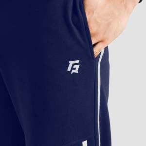 Pantalon Drift Pro Navy surdimensionné à taille mi-haute et jambe large, respirant, avec bande latérale décorative, technique de teinture unie - Product Image 5