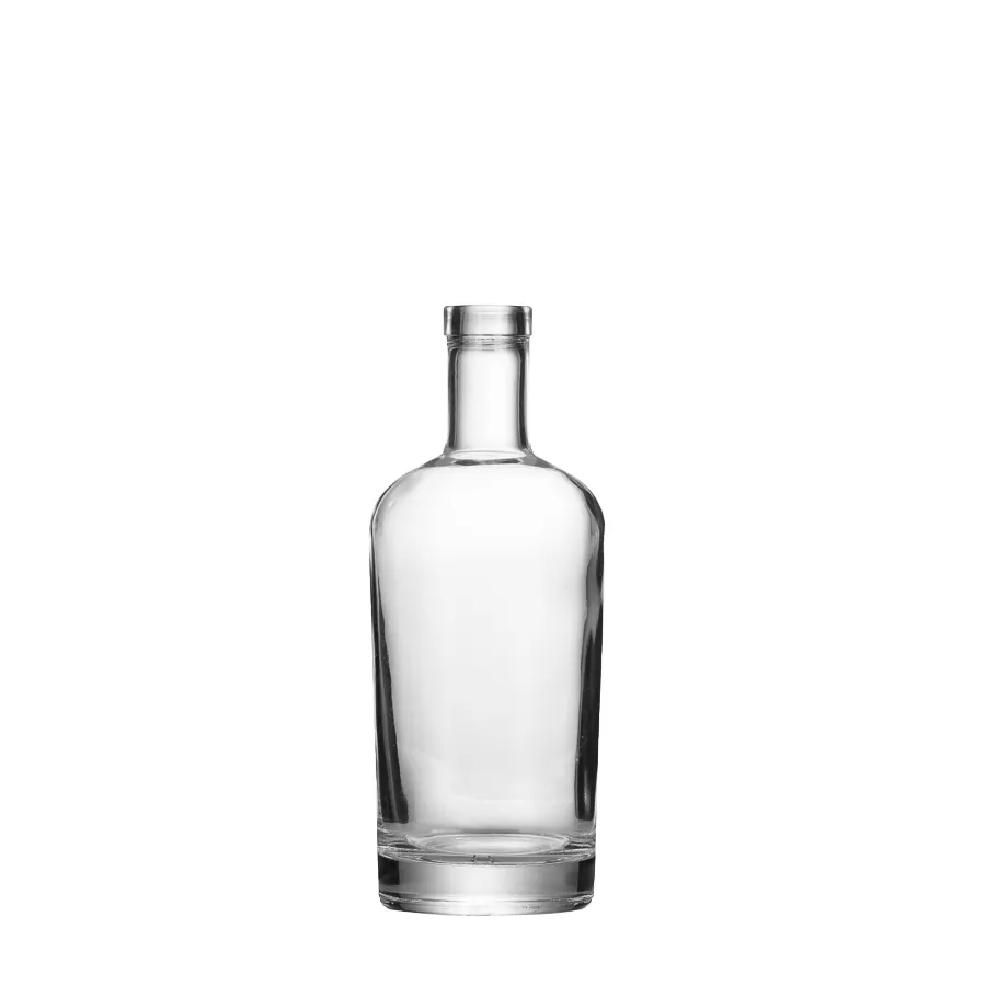 Groothandel 700Ml Ronde Glazen Flessen Voor Zwarte Wodka Cocktail 1 Liter Whiskyfles Cognac Liquor 2024 Kerst