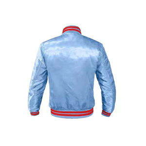 Veste universitaire en satin pour homme, couleur unie, prix de gros, col montant, dernière collection, luxe, OEM, respirante, streetwear - Product Image 2