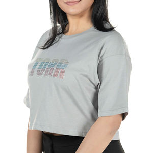 T-shirts courts à col rond sexy basiques pour femmes, hauts courts tricotés fins à manches longues, respirants et teints unis de BD - Product Image 5