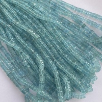 Perles de pierre naturelle Aquamarine bleue facettées Heishi de 4 mm, 6 mm, 8 mm, en provenance du fabricant en ligne Inde Alibaba 2026 Shop