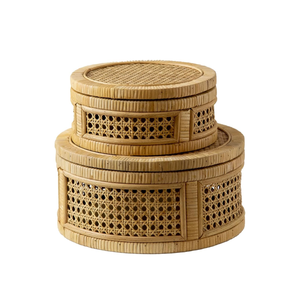 Cajas decorativas de mimbre respetuosas con el medio ambiente, cestas de almacenamiento hechas por mayoristas vietnamitas de decoración del hogar - Product Image 1