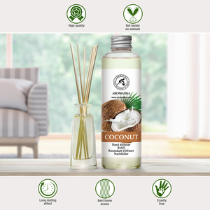 Aromatika Exotic Coconut Aroma <b>Diffuser</b> Refill Liquid 200ml Long Lasting <b>Room</b> Fragrance Reed <b>Diffuser</b> Oil - Product Image 3