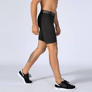 Pantalones cortos ajustados deportivos para gimnasio con cintura elástica para hombre, pantalones cortos de compresión para correr de poliéster con estampado de longitud media de secado rápido, envío DDP - Product Image 3
